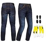 Hive Moto Mens Motorbike Jeans Made with Kevlar Bikers Pants (US, Waist Inseam, 36, 32, JN-1036 Blue)