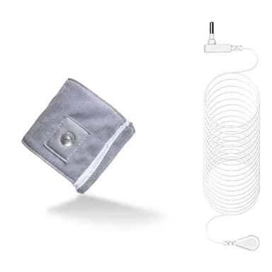 Grounding Wrist Strap with Silver Fiber, Adjustable Grounding Bracelet Wristband,Improve Sleep Energy,Includes 15ft Grounding Cord(2.8 * 10.2in)