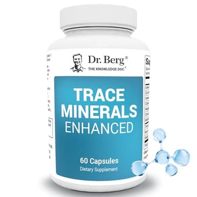 Dr. Berg Trace Minerals Enhanced Complex - Complete with 70+ Minerals Including 10 mg of Zinc - Dietary Supplement - 60 Capsules