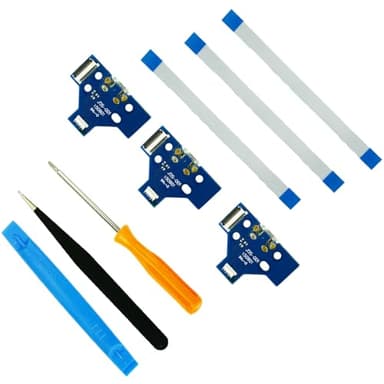 CTHTBZ 3PCS JDS-001 Charging Port for PS4 Controller, Replacement Micro USB Adaptor Charger Socket Board Connector Module Assembly Connector for Playstation 4， Flex Cable,Screwdriver