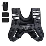 PACEARTH Weighted Vest,4lb/6lb/10lb/12lb/16lb/20lb/25lb/30lb Weight Vest with Reflective Stripe, Body Weight Vests Adjustable for Men, Women Workout, Strength Training, Running, Walking, Jogging