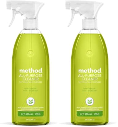 Method All-Purpose Cleaner Spray, Lime + Sea Salt, Plant-Based and Biodegradable Formula Perfect for Most Counters, Tiles, Stone, and More, 28 oz Spray Bottles, (Pack of 2)