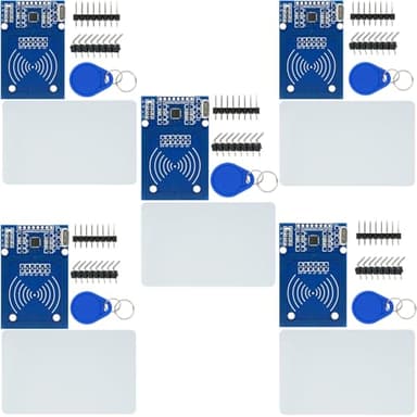 ALUOMI 5PCS RC522 RFID Reader Module Kit with S50 Card 13.56MHz Compatible with Arduino STM32 Raspberry Pi