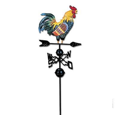 Cast Iron Weather Vane 47” Rooster Design - Wind Direction Indicator for Garden Yard Patio Farmhouse Decor