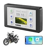 Motorcycle Wireless Carplay Android Auto GPS Navigation System, 5 Inch IP65 Waterproof Motorcycle Car Play Touch Screen with Dual Bluetooth, Car GPS, Siri, Google Assistant