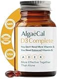 ALGAECAL D3 Complete - Clinically Supported Vitamin D Complex - D3 with AEK Vitamins, VIT D Supplement. 60 Easy-Swallow Softgels - Made in USA