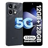 UMIDIGI Note 100 5G Cell Phone, Android 14 Unlocked Phones, 12(6+6) GB+128GB/TF 1TB Expend, 5G Dual SIM, 50MP Camera, 6.8" HD+120Hz Display, Fingerprint+AI Face Unlock, 5000mAh Android Phone(Black)