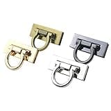 Coshar Flip Closure Turn Locks Clip Clasp Ring Clasp Turn Lock Metal Hardware for Wallet Briefcase Clutch Handbag, Set of 4, Washers Included