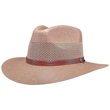 American Hat Makers Florence Large Wide Brim Firm Straw Sun Hat for Men and Women | Handcrafted Summer Hat with UPF Sun Protection | Breathable Design Ideal for Travel, Hiking, Camping, and Outdoor