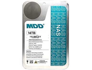 MDD (MD14TSATA25672NAS) 14TB 7200 RPM 256MB Cache SATA 6.0Gb/s 3.5'' Internal NAS Hard Drive - 5 Years Warranty (Renewed)