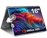 jumper 2 in 1 Laptop, 16 inch Convertible Laptop Computer with IPS FHD 360 Degree Touchscreen, 640GB Storage, 16GB RAM, Fingerprint Reader, Backlit Keyboard, Celeron N5095, 53.2WH