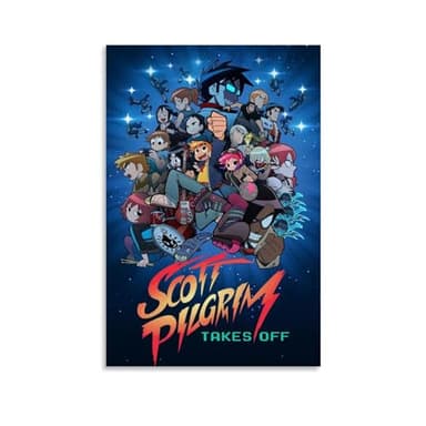 Scott Pilgrim Movie Poster Comic Movie 2023 Canvas Art Painting Decor Wall Posters Bedroom Gym Decorative Gift 12x18inch(30x45cm)