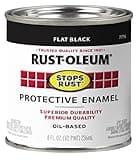 Rust-Oleum 7776730 Protective Enamel Paint, 8-Fl Oz, Flat Black(Pack of 1)