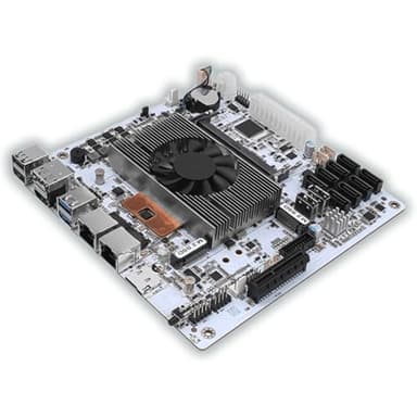Mini-ITX Motherboard with Quad-Core 8-Thread Low Power CPU, Dual 2.5G LAN, 8 SATA, HDMI/DP 4K, PCIe x4, 2 M.2 NVMe, DDR4 RAM – Home Server, NAS Storage, Firewall, Virtualization