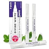 Divine White Snow Teeth Whitening Gel Pen with Brush Tip Applicator Includes 36% Carbamide Peroxide | Compact Design, Travel Friendly, Beautiful White Smile, Oral Care Teeth Whitening Pen, Pack of 3