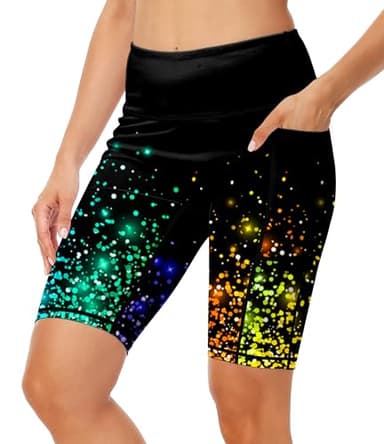 AOBUTE Long Swim Shorts for Women High Waisted 9 Inch Board Shorts Uv Protection Swimming Leggings S