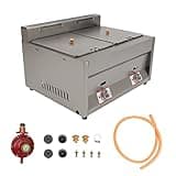 Dual Server Food Warmer 2-Pan 400 fl oz Commercial Gas Bain Marie Buffet Countertop Food Warmer Steam Table Steamer Soup Warmer Adjustable Temp Gas Fryer Steamer Cooking Heating Pot