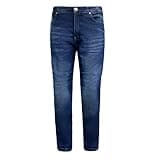 MetaArmor Motorcycle Jeans for Men Lined with Kevlar CE Class A - Motorcycle Pants with CE Hip and Knee Armors (34x34, Blue)