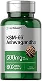 Horbaach KSM-66 Ashwagandha 600mg | with L-Theanine | 60 Coated Caplets | Vegan, Non-GMO, Gluten Free Complex Supplement