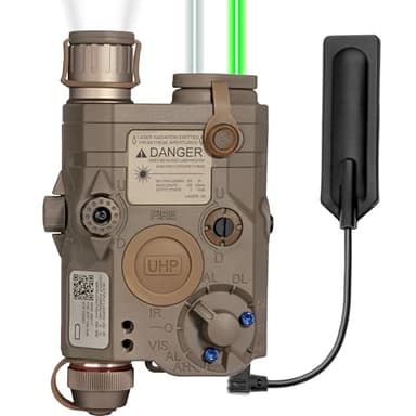 ACTIONUNION Airsoft PEQ-15 Pro IR Laser + UHP Visible Green Laser + White LED Flashlight (Tan)
