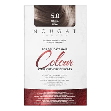 NOUGAT Mocha Permanent Hair Color Kit - 100% Gray Coverage, Ammonia Free & PPD Free for Sensitive Scalp - 3-in-1 Color, Repair & Nourish System with Anti-Aging Hair Mask & Essence