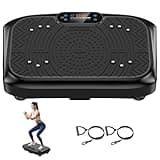 Vibration Plate Exercise Machine Lymphatic Drainage, Full Body Shaking Workout Vibrating Plate Weight Loss, 199 Adjustable Speeds 450 Lbs Capacity Fitness Platform for Women Men Black