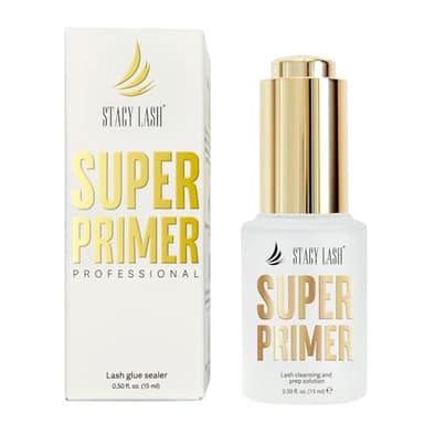 Stacy Lash Primer for Lash Extensions | Super Primer/Cleanser 15ml | Eyelash Extension Primer | Protein Oil Remover | Increase Adhesive Bonding Power Retention | Professional Lash Supplies