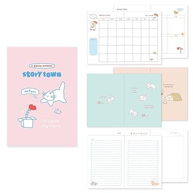 Monolike B6 Storytown Afternoon Diary 6 Month Academic Planner - Surprised Cat, Weekly & Monthly Scheduler, Undated, 128x182mm