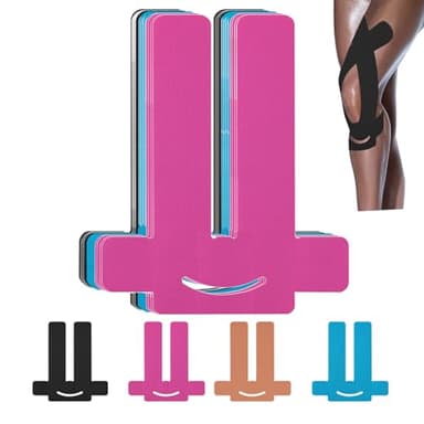 12 Count Precut Kinesiology Tape for Knees, Waterproof Knee Tape for Knee Pain Relief Pre Cut, Original Cotton Athletic Tape, Durable Knee Tape for Sports and Long-Lasting Support (Mix)