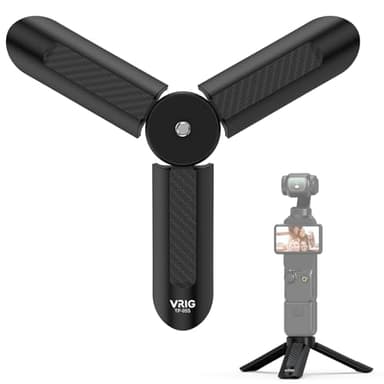 VRIG TP05S Mini Tripod for DJI OSMO Pocket 3,Portable Pocket Stand Desk Small Handheld Selfie Stick with 1/4" Screw Vlog for insta360 X5/X4/X3 /DJl Osmo Action 6/5Pro/4/3