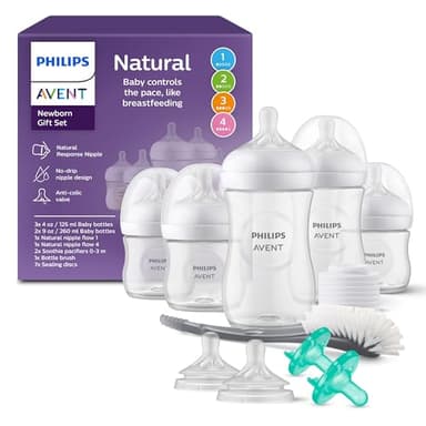 Philips Avent Natural Response Baby Gift Set - 5 Bottles, Soothie Pacifiers
