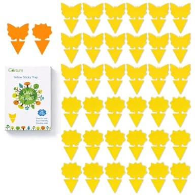 Garsum Fruit Fly Sticky Trap for Indoor and Outdoor, 36 Pack Fungus Gnat Killer for Houseplant,Mosquitos, Flying Insect, White Flies