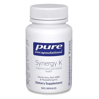 Pure Encapsulations Synergy K - with Vitamin K1, K2 & D3 - Supports Bones, Blood Vessels, Vascular Elasticity & Calcium Utilization* - Includes Cholecalciferol - Gluten Free & Non-GMO - 120 Capsules