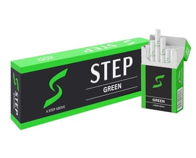 STEP Menthol Cool Green Herbal Cigarettes - Full Carton - Tobacco & Nicotine Free - Tastes Like a Real Cigarette (10 Boxes = 200ct)