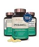 OmegaWell Omega 3 Fish Oil - 2000mg Capsules: Heart, Brain, & Joint Support - 800 mg EPA 600 mg DHA - Sustainably Sourced - Softgels - 30 Day Supply