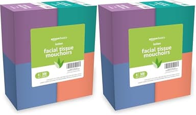 Amazon Basics Facial Tissue, 2-Ply, 300 Count | With Lotion | 8 Packs