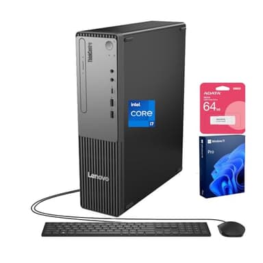 Lenovo ThinkCentre Small Form Factor Business Desktop, 13th Gen Intel Core i7-13620H, 16GB DDR5, 512GB SSD, HDMI, VGA, Wi-Fi, Wired KB & Mouse, Windows 11 Pro, Bundle with Adata 64GB USB Flash Drive