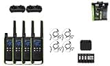 Motorola Solutions Talkabout T803 FRS Two Way Radio 4 Pack Walkie Talkies Green/Black 22 Channels 2 Dual Charging Tray 4 PTT Earpieces