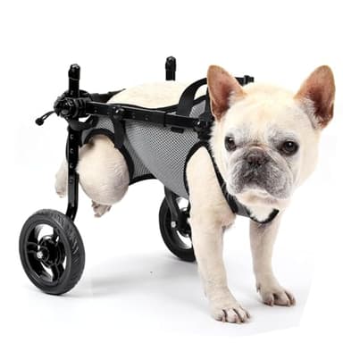 BECROWM Dog Wheelchair for Back Legs, Light Weight Dog&Cat&Pets Wheelchair Cart with Disabled Hind Legs Walking, Adjustable Doggy Wheelchair Cart with Wheels for Back Legs (Grey, X-Small（XS）)