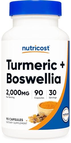 Nutricost Turmeric + Boswellia Supplement (2000mg) 90 Capsules - with BioPerine® (15mg), 95% Curcuminoids, 30 Servings