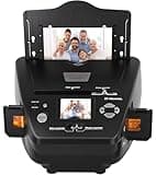 Film & Photo Scanner with 2.4" LCD Screen, Converts 35mm/135 Slides & Negatives Film, Photo, Business Card to Digital Images, 4GB SD Card Included