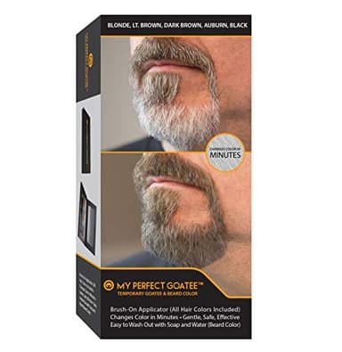 Temporary Beard Color for Men – Natural Gray Coverage – Hypoallergenic, No PPD, Ammonia-Free – 6 Shades – Brush-On – Lasts 24-48 Hours – Goatee Mustache Sideburns | My Perfect Goatee