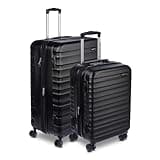Amazon Basics 2-Piece Luggage Set (21", 30"), Hardshell Suitcases With Wheels, Expandable For Up to 25% More Space, With Scratch-Resistant Surface, Four Multi-directional Wheels, Black