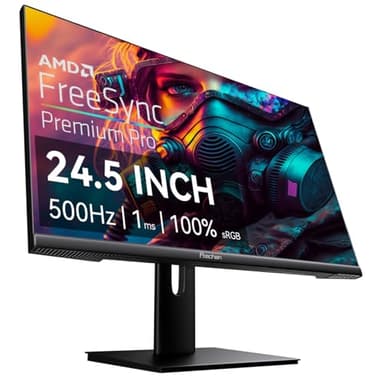 24.5 Inch 500Hz IPS Gaming Monitor, 1ms, 400cd/m², 100 sRGB PC Display 1920x1080P, AMD FreeSync Premium Pro Compatible, 2X HDMI 2.1 & DisplayPort 1.4, VESA Supports Computer Screen, Black