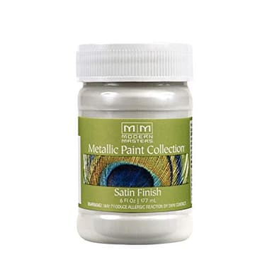 6 oz Modern Masters ME196 Pearl White Metallic Paint Collection, Satin Water-Based Decorative Metallic Paint