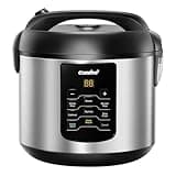 COMFEE' Compact Rice Cooker, 6-in-1 Stainless Steel Multi Cooker, Slow Cooker, Steamer, Saute, and Warmer, 2 QT, 8 Cups Cooked(4 Cups Uncooked), Brown Rice, Quinoa and Oatmeal, 6 One-Touch Programs