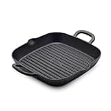 GreenPan x Bobby Flay Cast Iron Pre-Seasoned 11” Square Grill Pan, Helper Handles, Professional Grade Heavy Duty, Induction Suitable, Versatile Stovetop, Oven, BBQ & Fire, Indoor/Outdoor Use, Black
