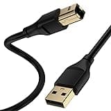 USB 2.0 Printer Cable USB A to USB B Cable 6 Feet MIDI Cable Printer Cord to Computer High Speed for HP, Canon, Brother, Dell, Epson, Lexmark, Xerox, Samsung, Piano, MIDI Controller MIDI Keyboard