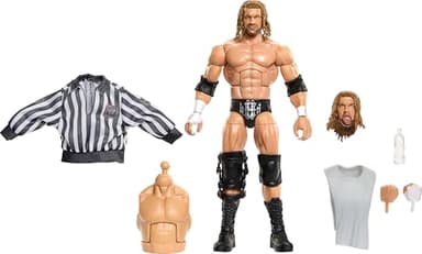 Mattel WWE Elite Collection Action Figure & Accessories, Premium Live Event Triple H Set, SummerSlam Series with Jesse “The Body” Ventura Build-A-Figure Parts​​​