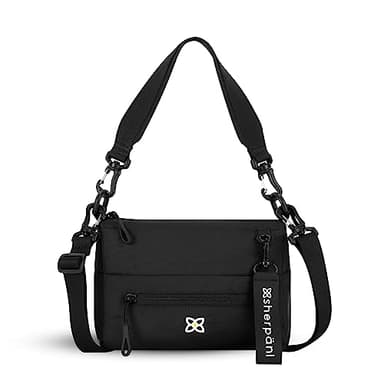 Sherpani Skye, Small Crossbody Purse, Nylon Crossbody Bag, Lightweight Cross Body, Handbags, Travel Purses for Women, Travel Gift, RFID Protection (Raven Classic)